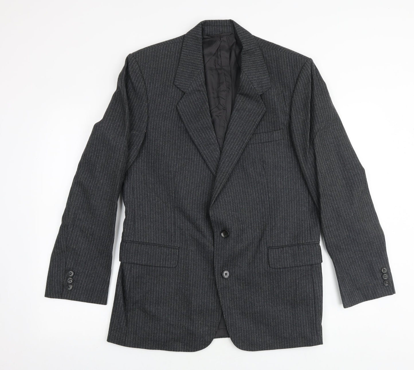 Anthony Loretto Mens Grey Striped Wool Jacket Suit Jacket Size 40 Regular