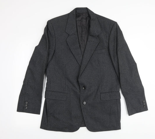 Anthony Loretto Mens Grey Striped Wool Jacket Suit Jacket Size 40 Regular