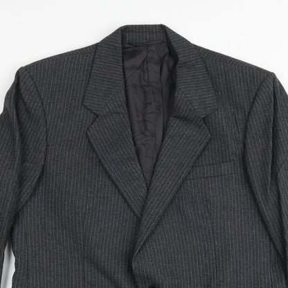 Anthony Loretto Mens Grey Striped Wool Jacket Suit Jacket Size 40 Regular