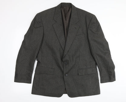 Kilmaine Mens Grey Geometric Wool Jacket Blazer Size 42 Regular