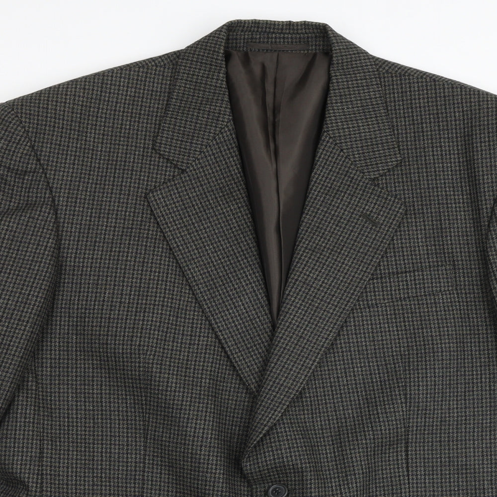 Kilmaine Mens Grey Geometric Wool Jacket Blazer Size 42 Regular