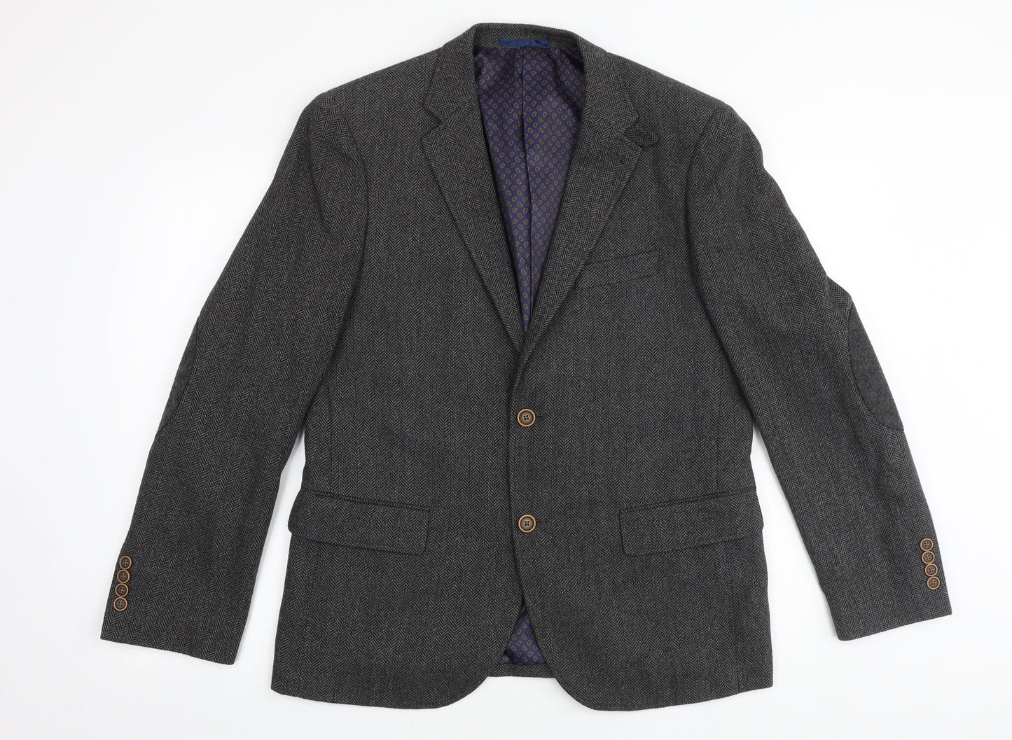 Mens UK Size 40 Boston Crew Regular Grey Suit Jacket