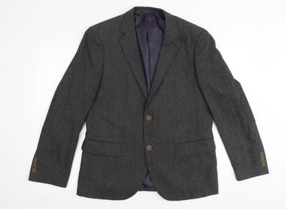 Mens UK Size 40 Boston Crew Regular Grey Suit Jacket