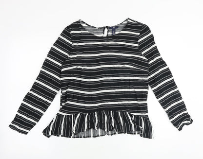 Womens UK Size XS Gap Black Basic Blouse
