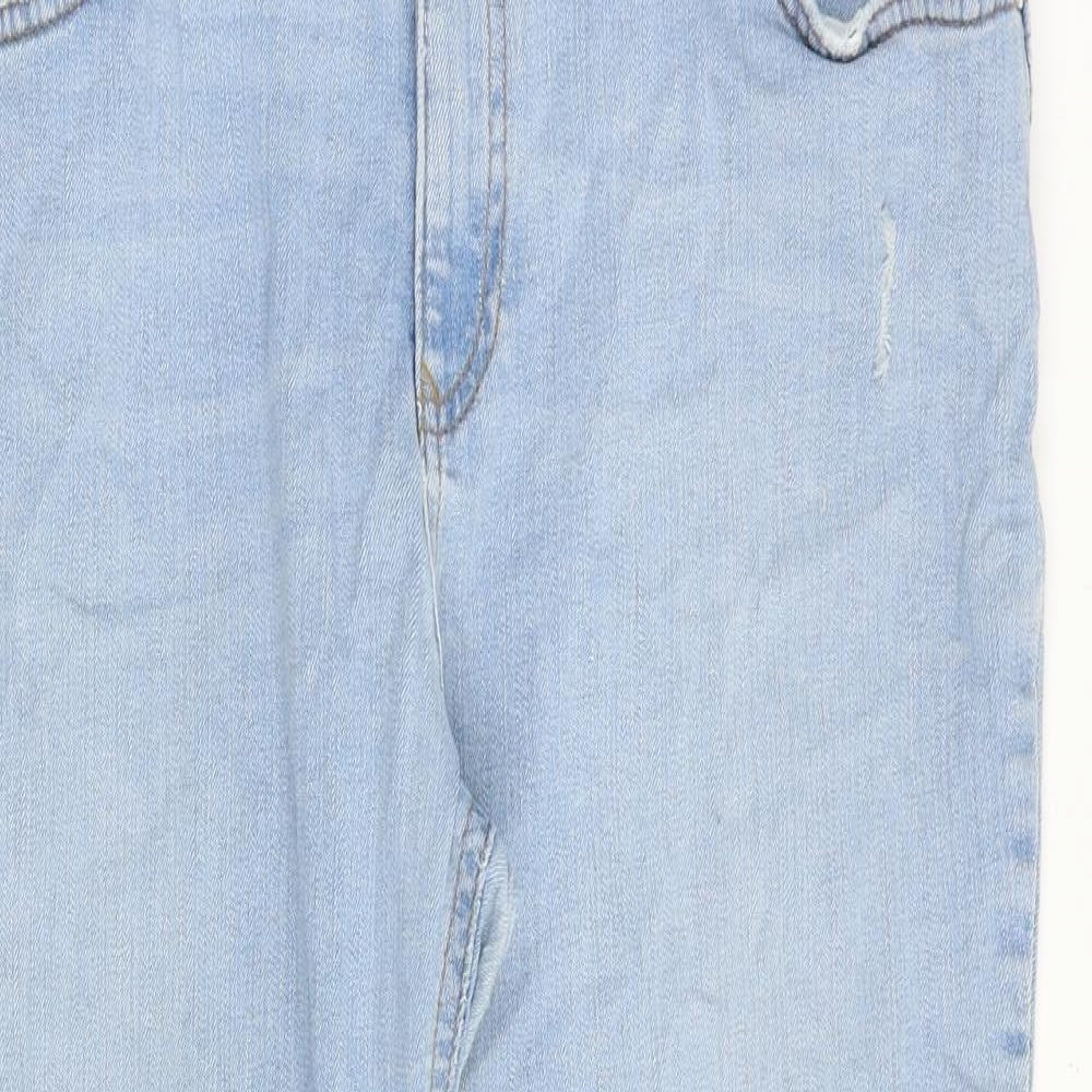 F&F Womens Blue Cotton Tapered Jeans Size 34 in Regular Zip