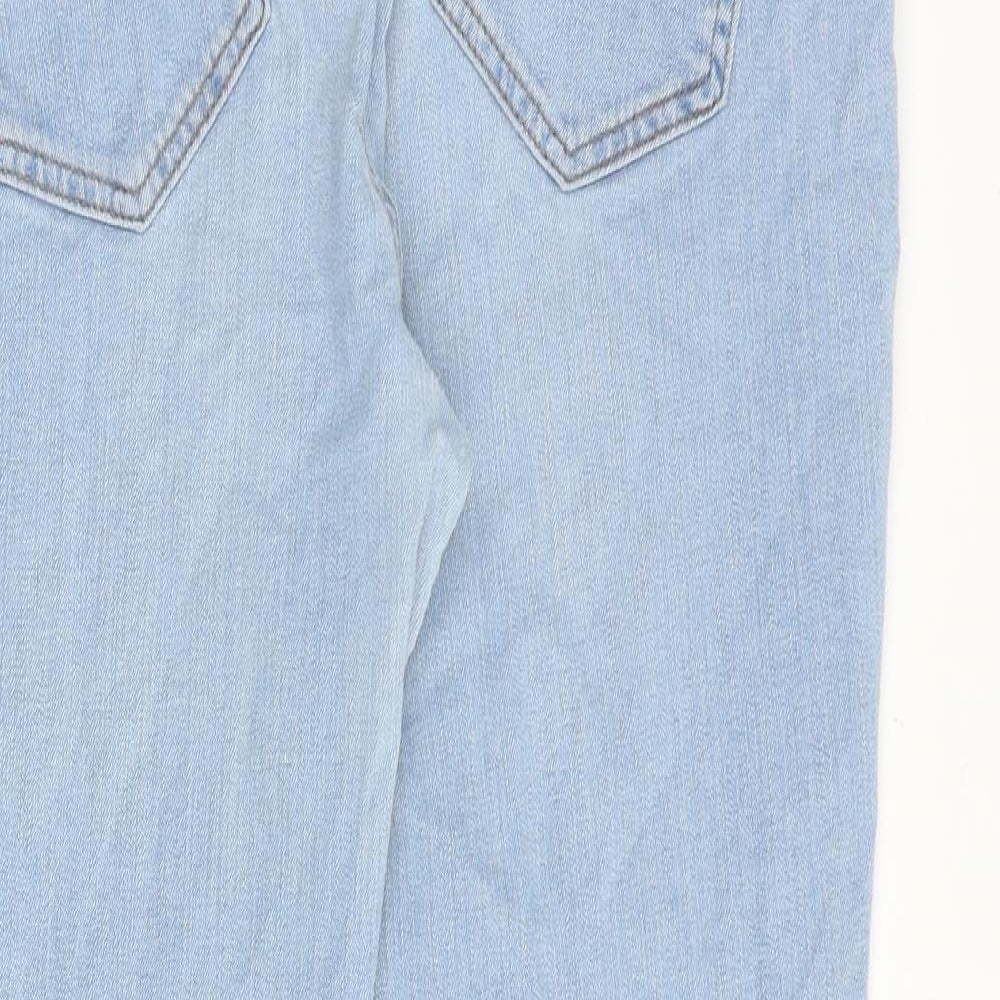F&F Womens Blue Cotton Tapered Jeans Size 34 in Regular Zip