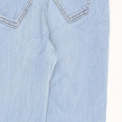 F&F Womens Blue Cotton Tapered Jeans Size 34 in Regular Zip