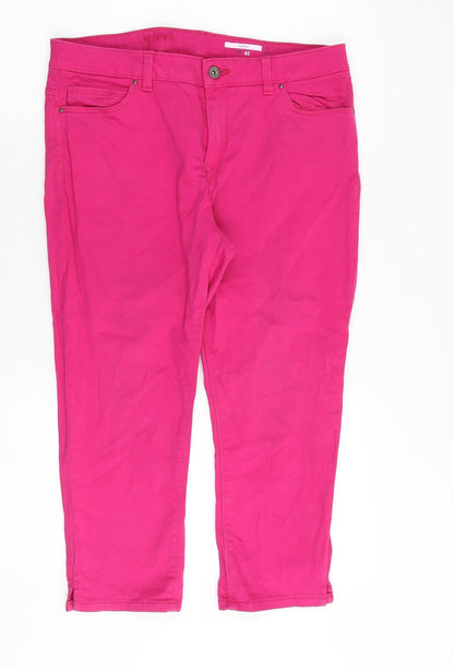 EDC Womens Pink Cotton Cropped Jeans Size 32 in Regular Zip
