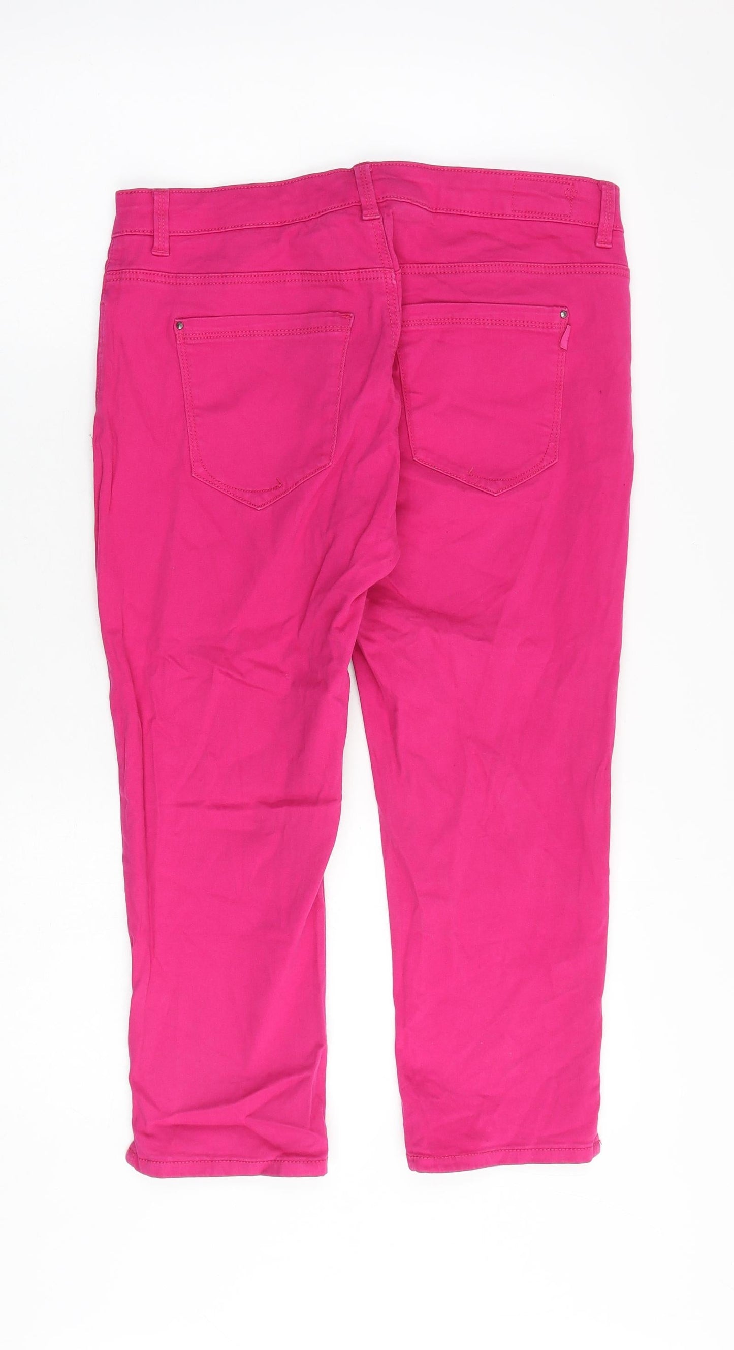 EDC Womens Pink Cotton Cropped Jeans Size 32 in Regular Zip