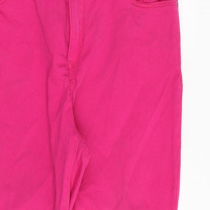 EDC Womens Pink Cotton Cropped Jeans Size 32 in Regular Zip