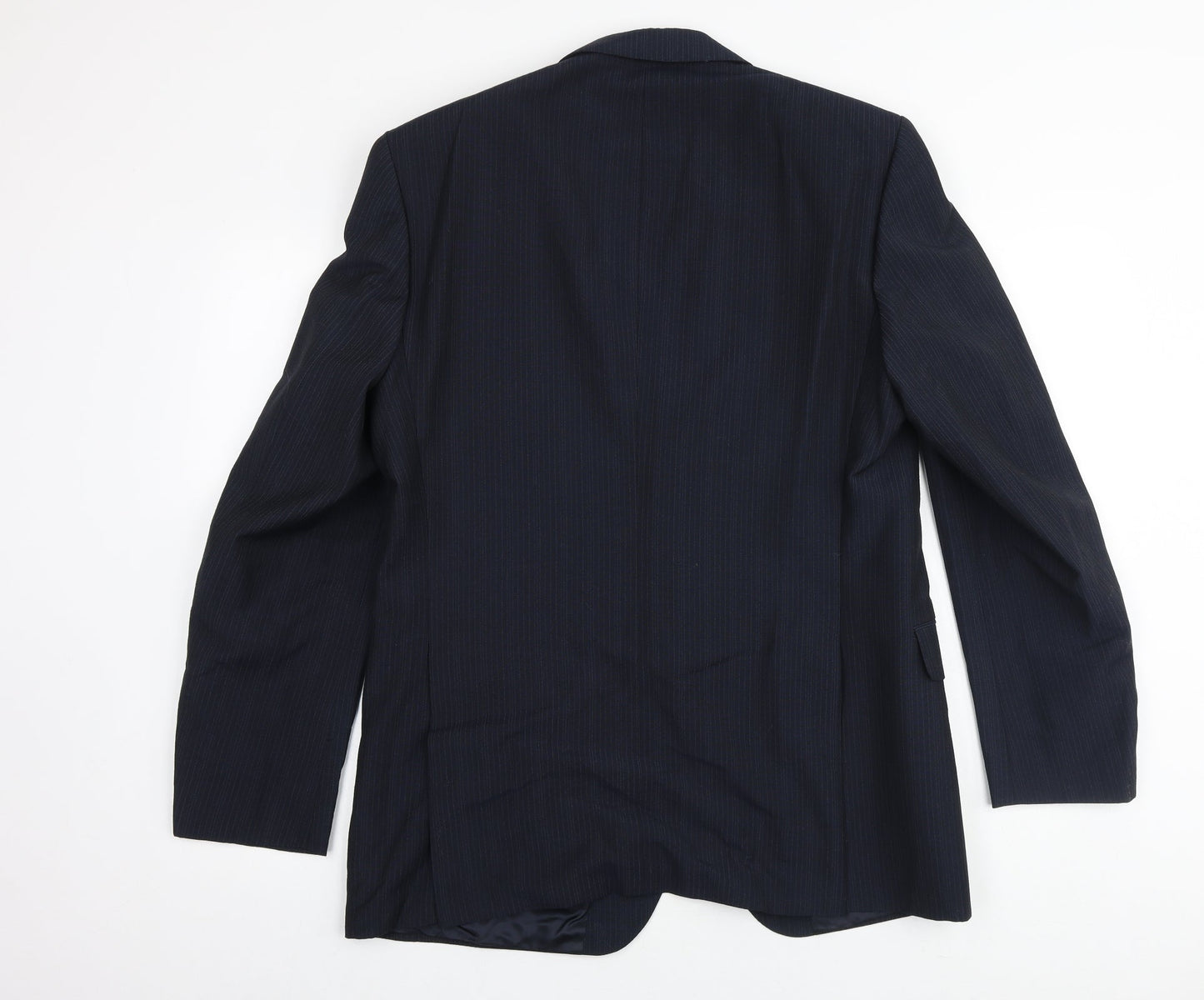 Chesterfield Mens Blue Striped Viscose Jacket Suit Jacket Size 38 Regular