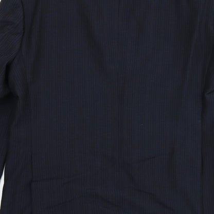 Chesterfield Mens Blue Striped Viscose Jacket Suit Jacket Size 38 Regular