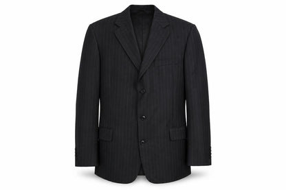 Royal Classics Mens Black Striped Viscose Jacket Suit Jacket Size 42 Regular
