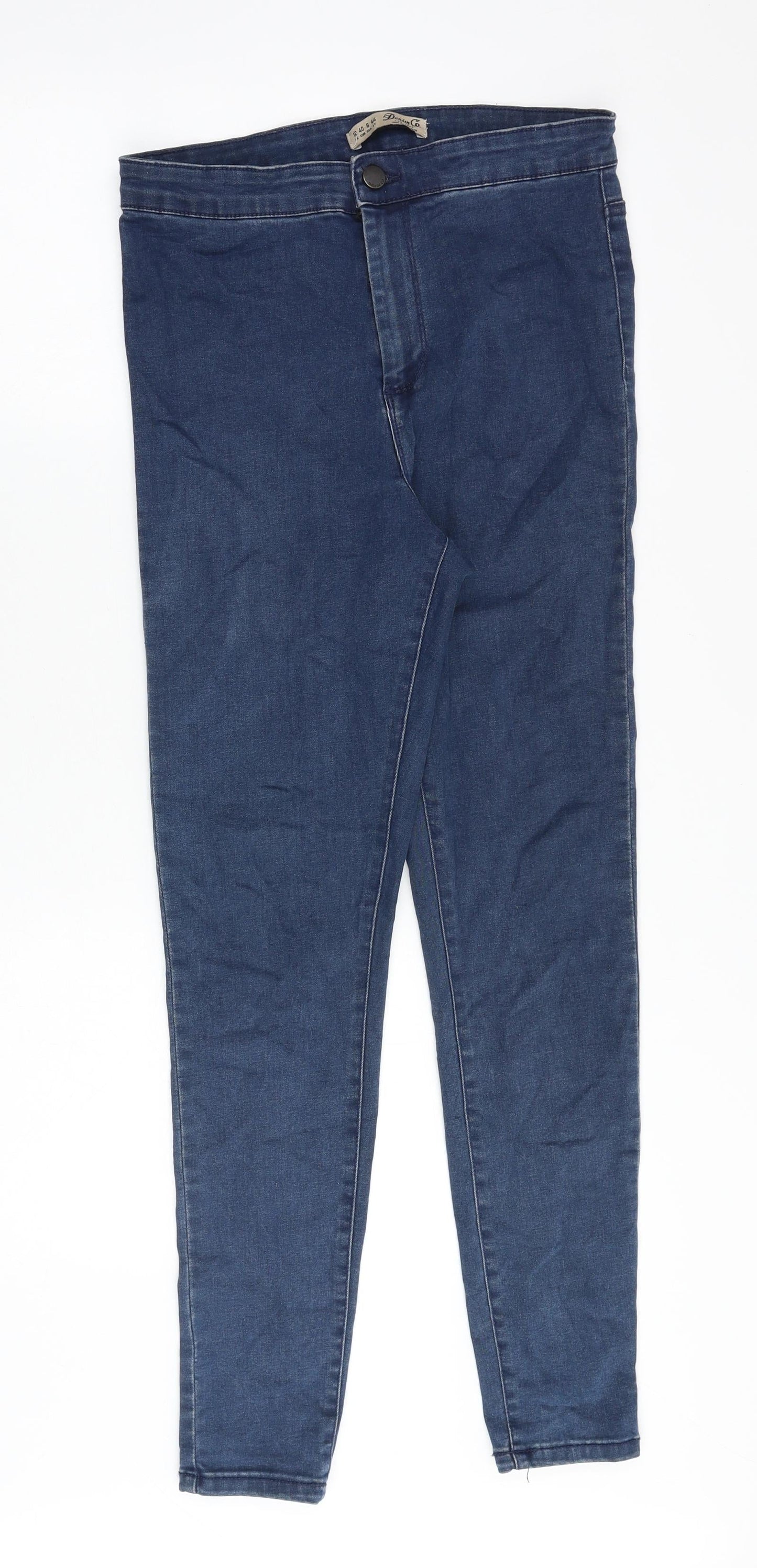 Denim & Co. Womens Blue Cotton Skinny Jeans Size 12 Slim Zip