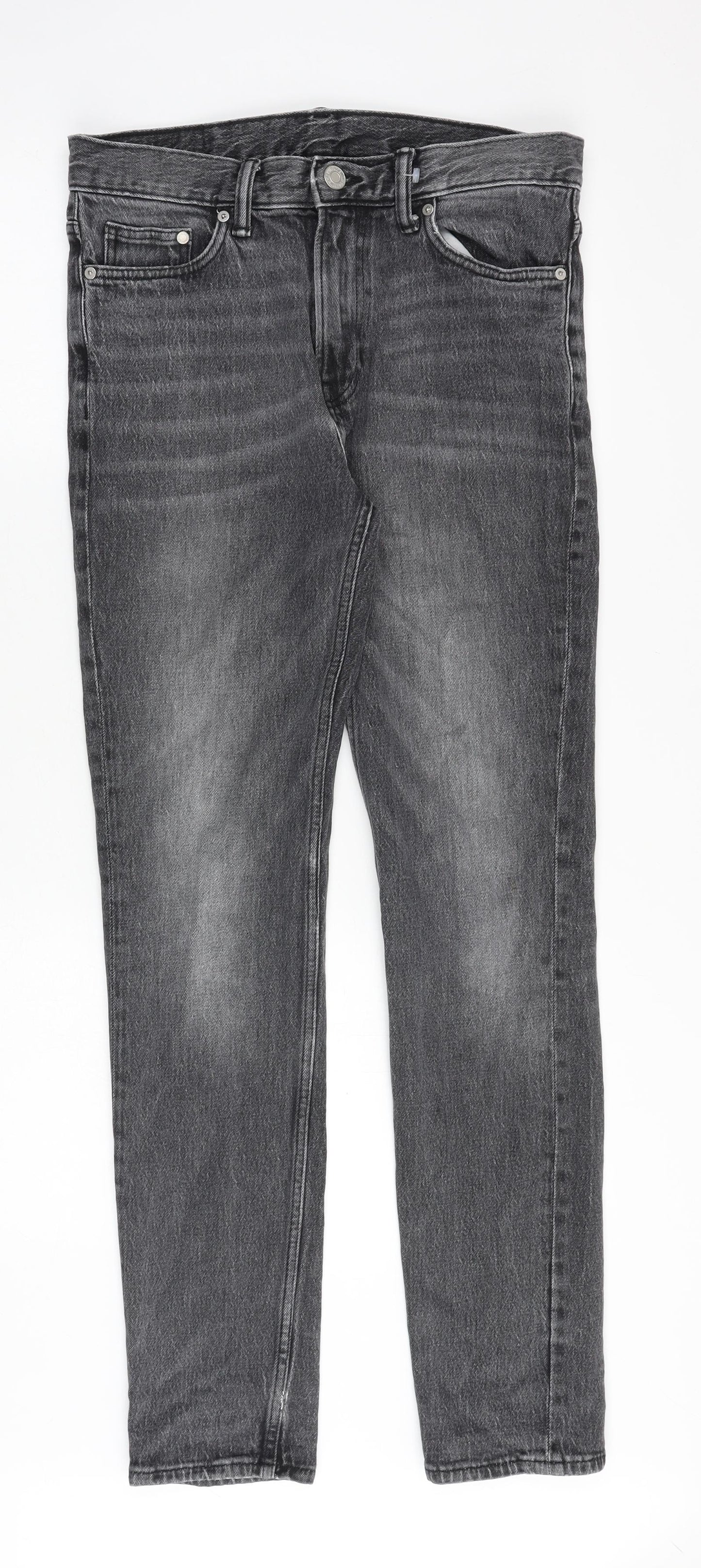 H&M Mens Grey Cotton Skinny Jeans Size 29 in Regular Zip