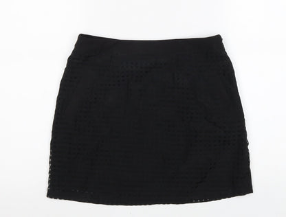 Hearts & Bows Womens Black Geometric Polyester Mini Skirt Size 10 Zip