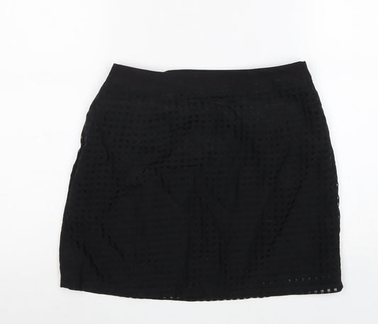 Hearts & Bows Womens Black Geometric Polyester Mini Skirt Size 10 Zip