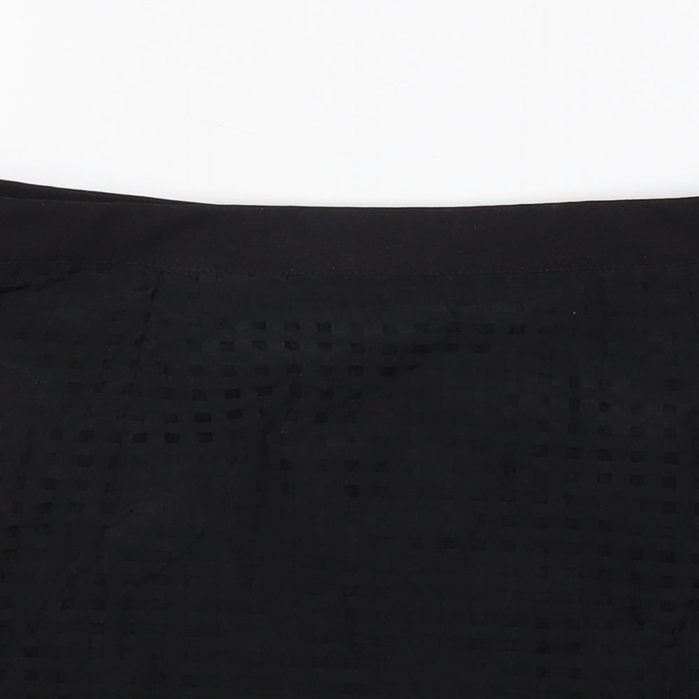 Hearts & Bows Womens Black Geometric Polyester Mini Skirt Size 10 Zip