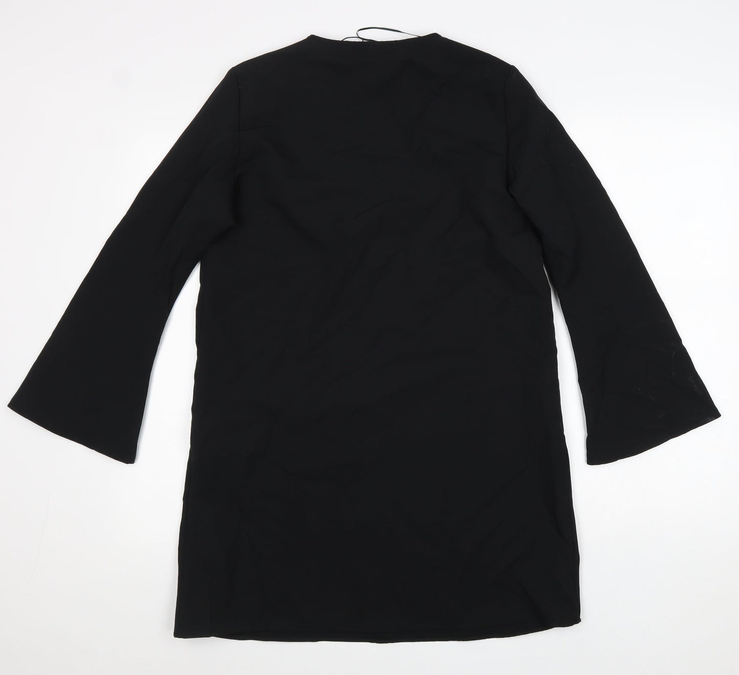 Zara Womens Black Viscose A-Line Size M V-Neck Pullover