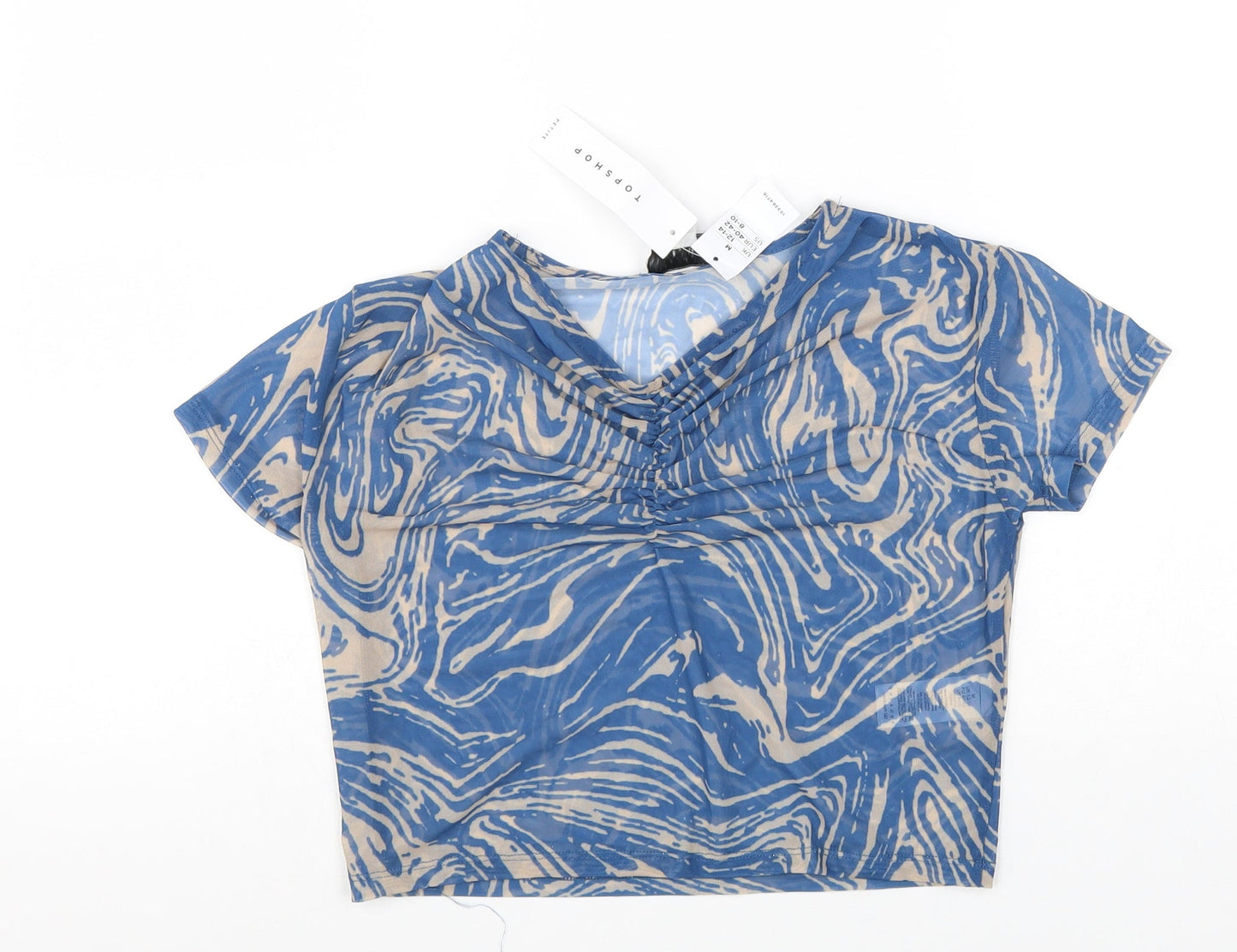 Womens UK Size 12 Topshop Blue Basic Blouse