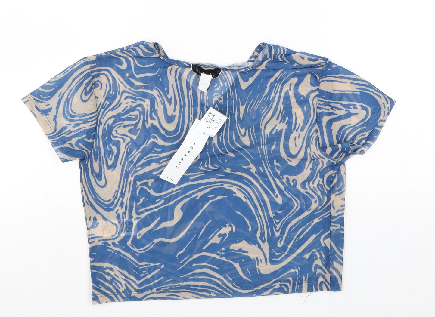 Womens UK Size 12 Topshop Blue Basic Blouse