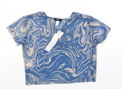 Womens UK Size 12 Topshop Blue Basic Blouse