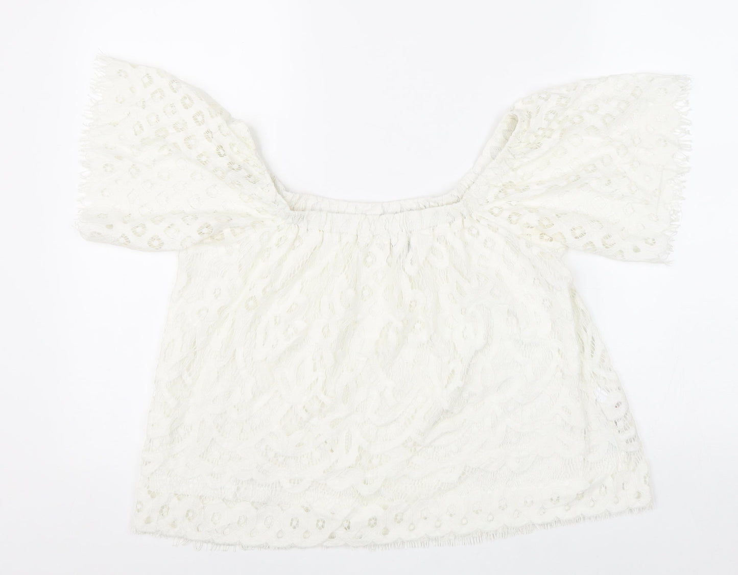 Womens UK Size 10 New Look White Basic Blouse