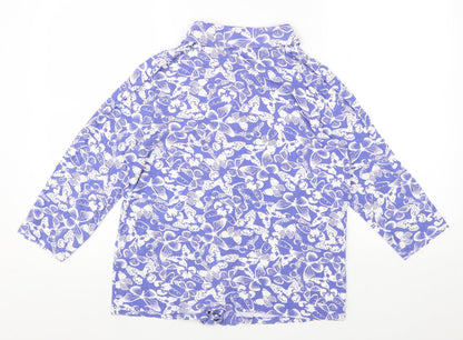 TU Womens Blue Geometric Viscose Basic Blouse Size 12 Collared - Butterfly Print