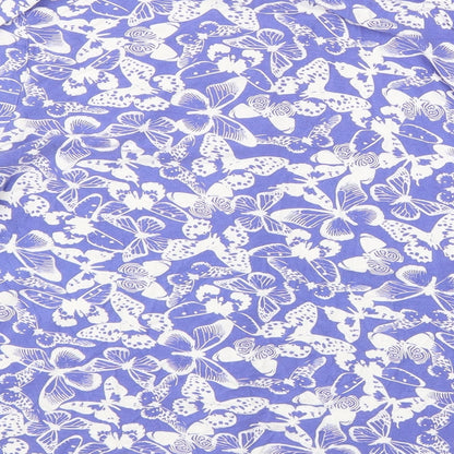 TU Womens Blue Geometric Viscose Basic Blouse Size 12 Collared - Butterfly Print