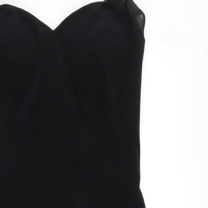 Simon Ellis Womens Black Polyester Bodycon Size 12 Halter Zip