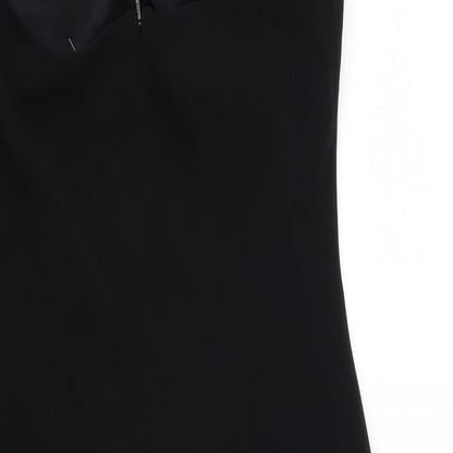 Simon Ellis Womens Black Polyester Bodycon Size 12 Halter Zip
