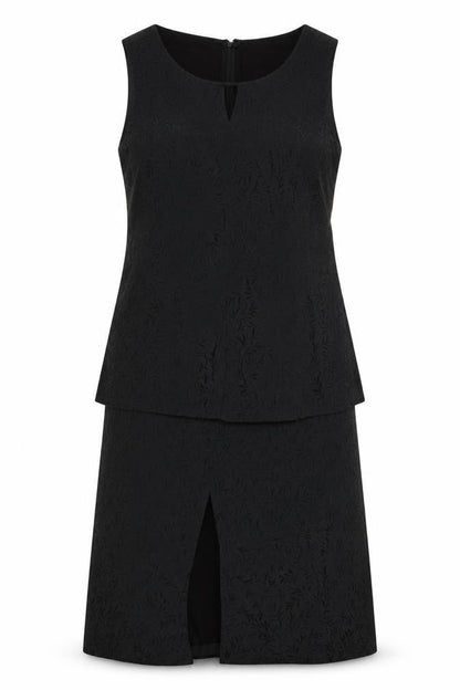 Gerry Weber Womens Black Polyester A-Line Size 14 V-Neck Zip