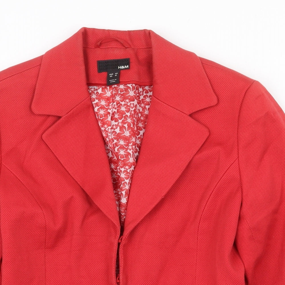 Womens UK Size 12 H&M Red Jacket