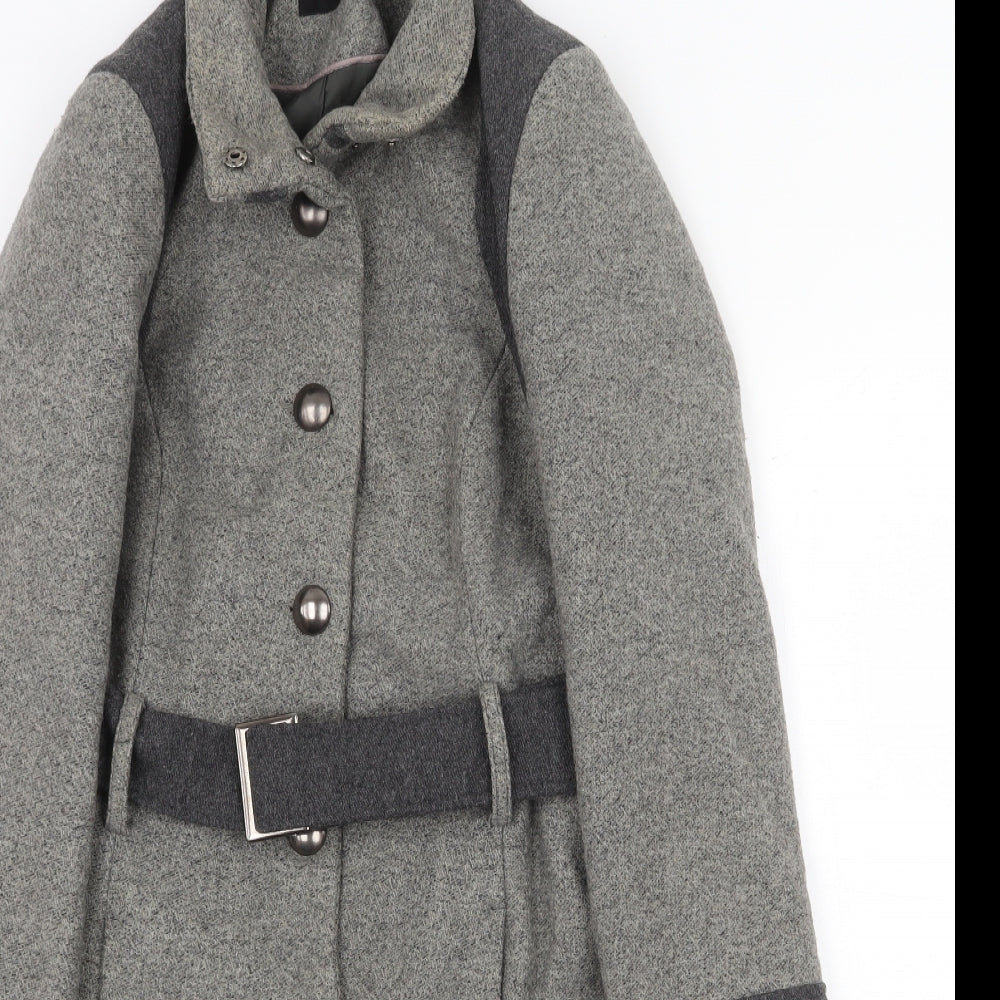 Womens UK Size 10 Debenhams Grey Pea Coat