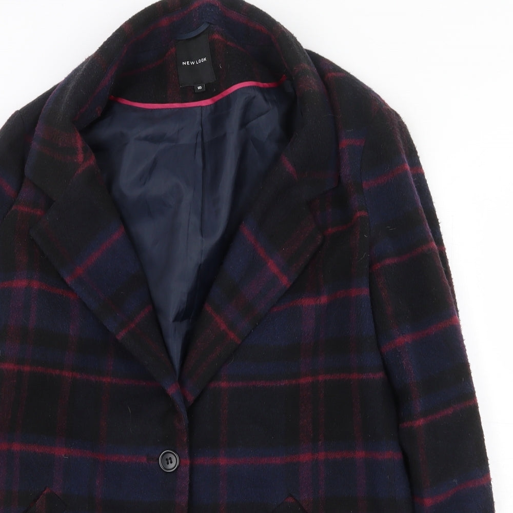 Womens UK Size 10 New Look Blue Pea Coat