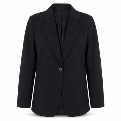 Directions Womens Black Polyester Jacket Blazer Size 14 Button