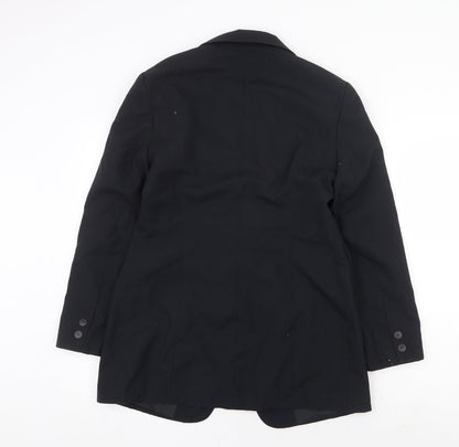 Directions Womens Black Polyester Jacket Blazer Size 14 Button