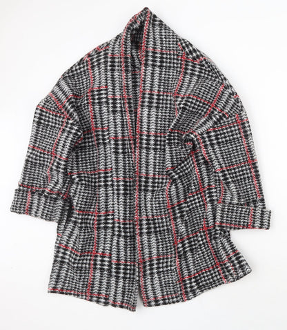 Primark Womens Grey Geometric Overcoat Coat Size S