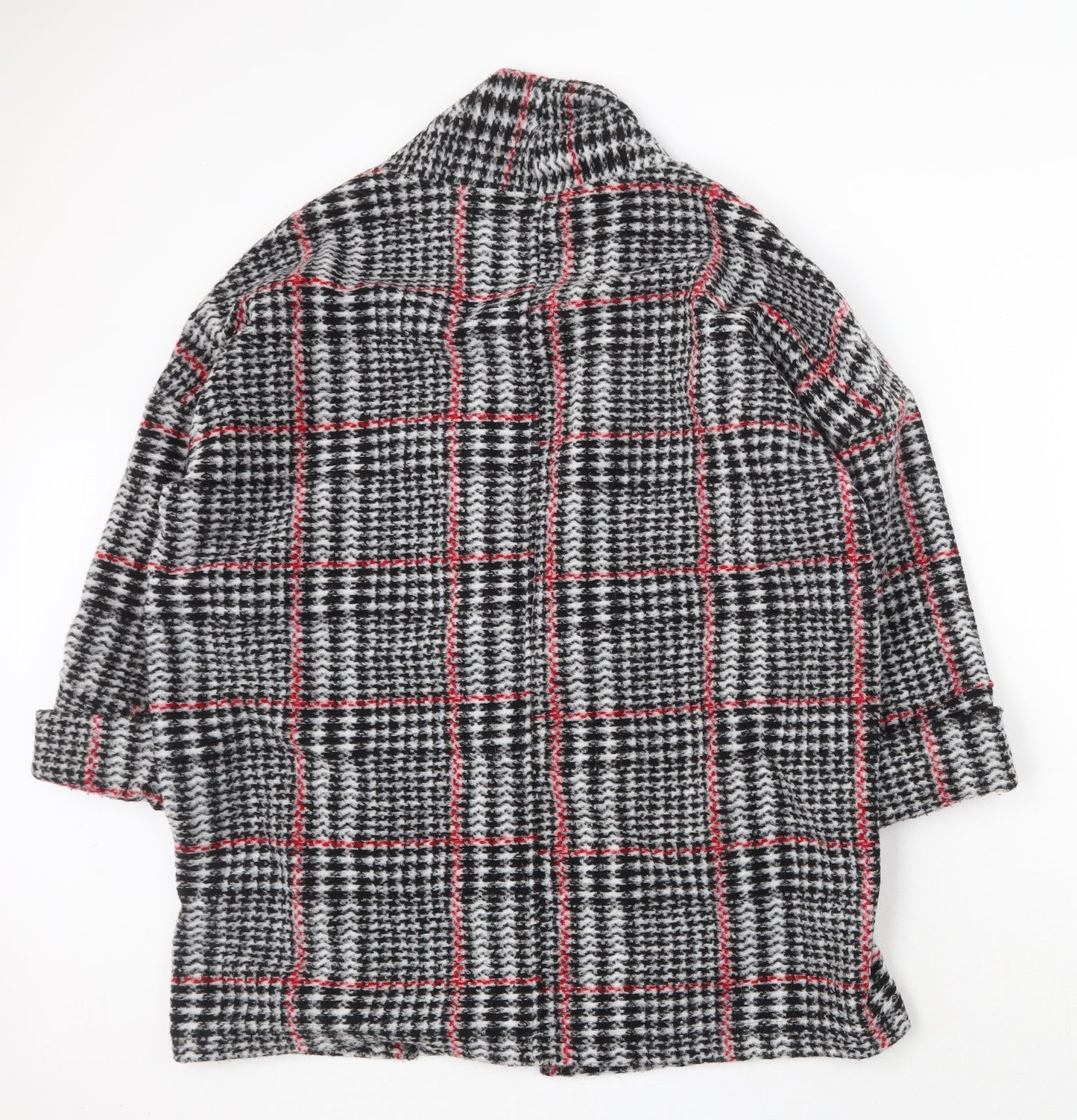 Primark Womens Grey Geometric Overcoat Coat Size S