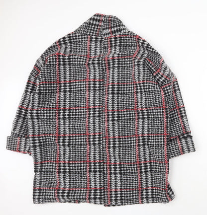 Primark Womens Grey Geometric Overcoat Coat Size S