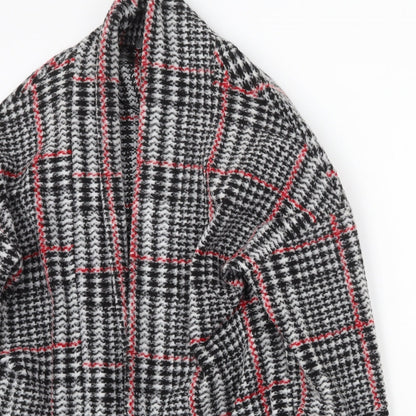 Primark Womens Grey Geometric Overcoat Coat Size S