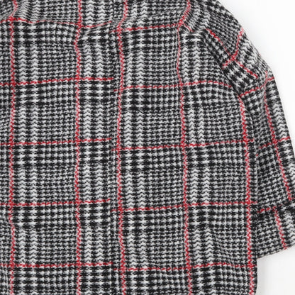 Primark Womens Grey Geometric Overcoat Coat Size S