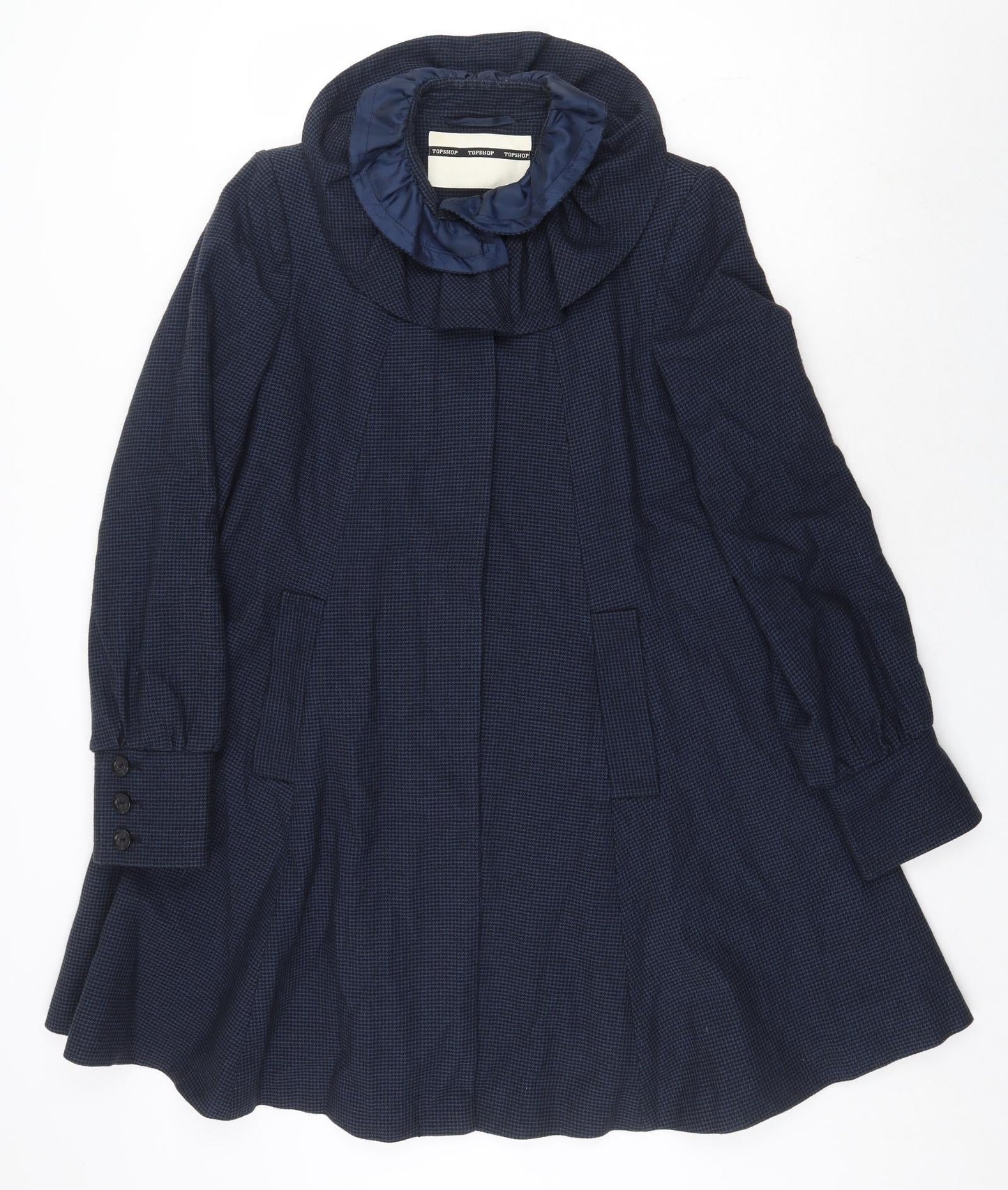 Womens UK Size 12 Topshop Blue Overcoat