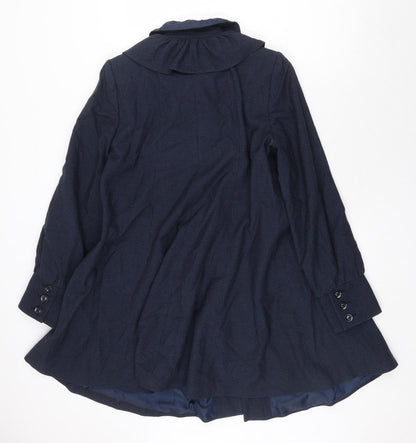 Womens UK Size 12 Topshop Blue Overcoat