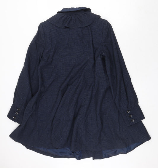 Womens UK Size 12 Topshop Blue Overcoat