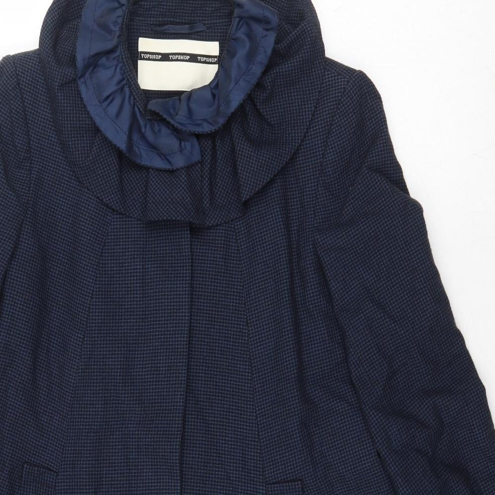 Womens UK Size 12 Topshop Blue Overcoat