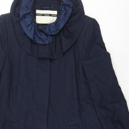 Womens UK Size 12 Topshop Blue Overcoat
