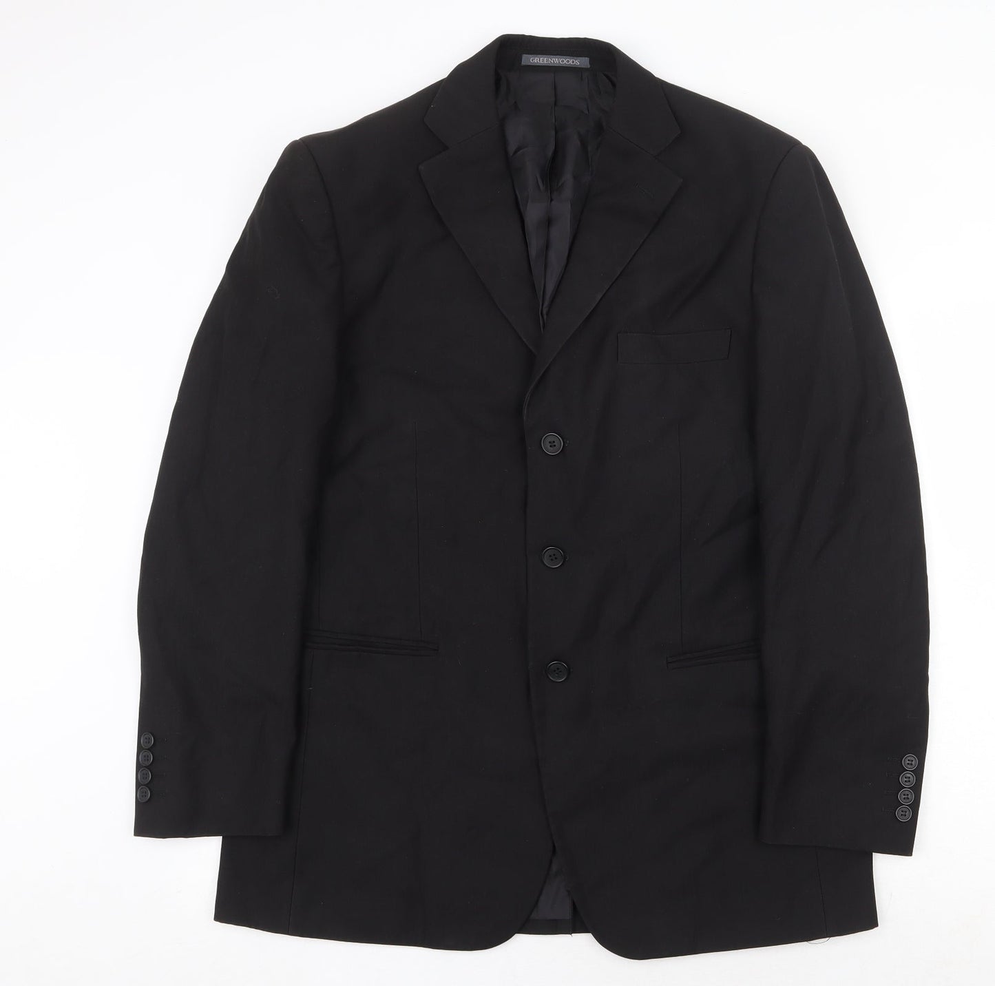 Mens UK Size 40 Greenwoods Regular Black Suit Jacket