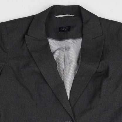 Marks and Spencer Womens Grey Polyester Jacket Suit Jacket Size 12
