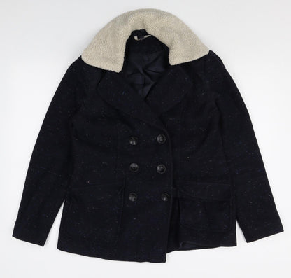 Womens UK Size 10 Marks and Spencer Blue Pea Coat
